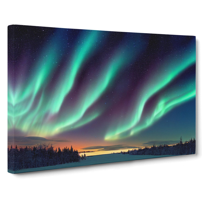 Riveting Aurora Borealis - Wrapped Canvas Photograph - Wrapped Canvas, 50cm H x 76cm W x 3cm D