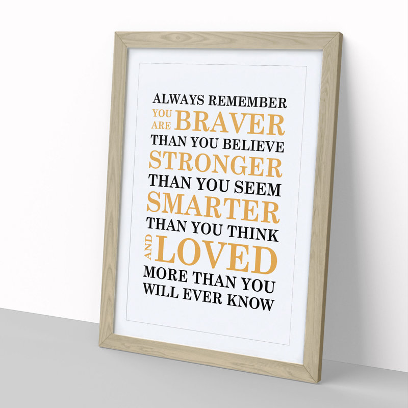Always Remember - Framed Print, 48cm H x 36cm W x 2cm D, Oak