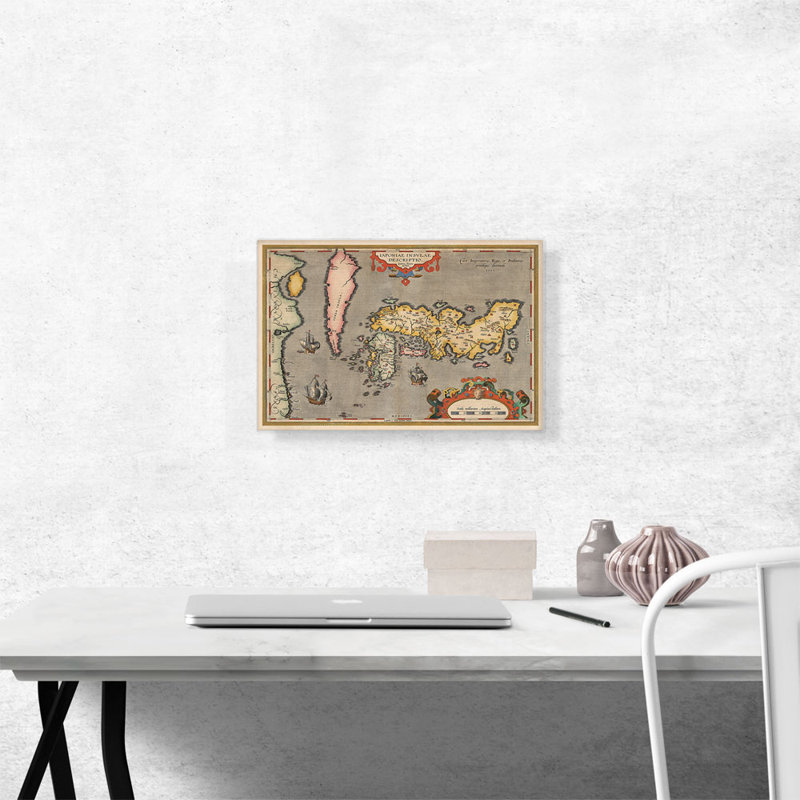 Carte du Japon et de la Corée 1592 (2) par Abraham Ortelius, reproduction d'art sur toile tendue