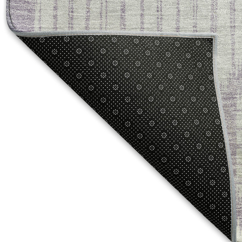 Premium Machine Washable Prisco Purple Rug, Round 8'