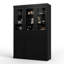 Garde-manger Palace 100% bois massif 48,5 po avec shaker, portes en verre transparent, 2 tiroirs et tablettes réglables Palace Imports-1809918471