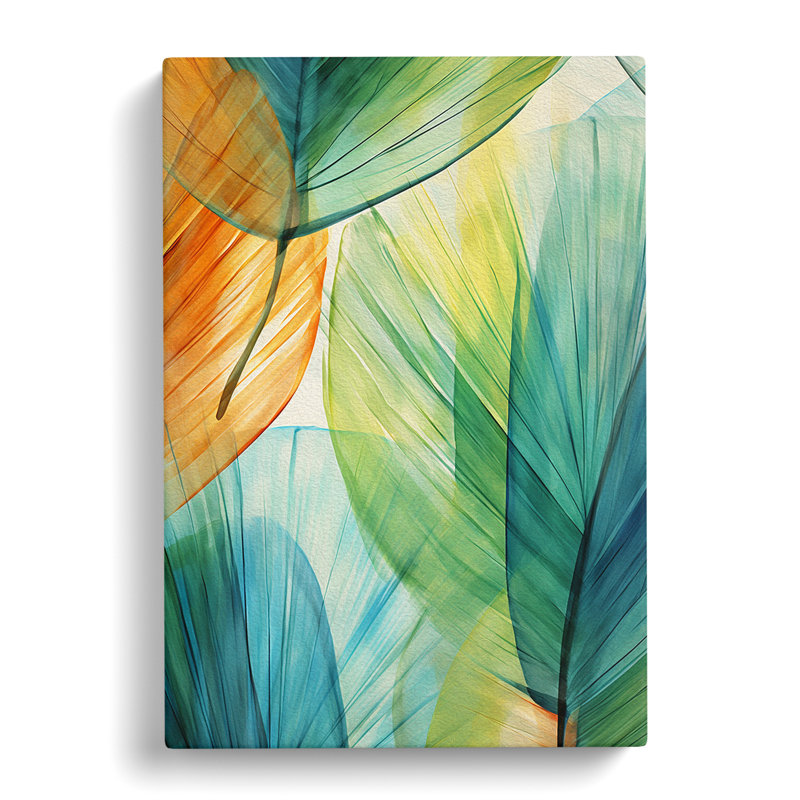 Palm Leaf Modern - Wrapped Canvas Print, 76cm H x 50cm W x 3cm D