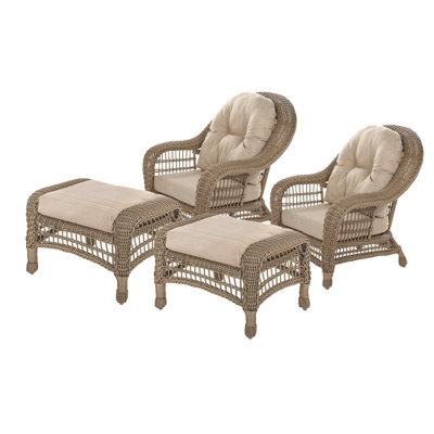 Whitted Wicker Outdoor Lounge Chair with Ottoman