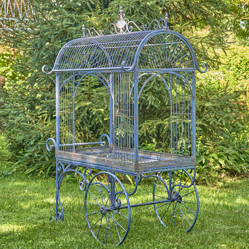 Panier de fleurs "Paris,", art de jardin, Bleu antique