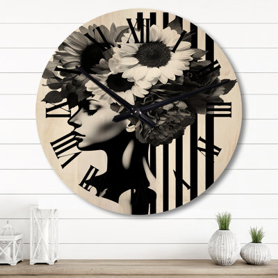 Horloge murale en bois massif Loes