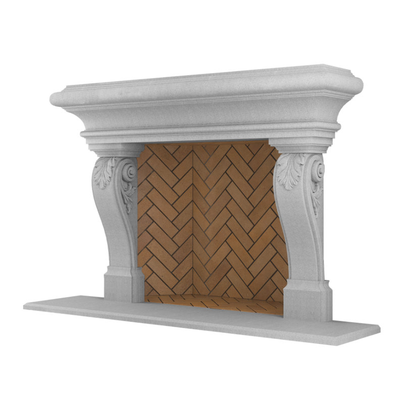 Adana Fireplace Surround, Acid Wash Gray