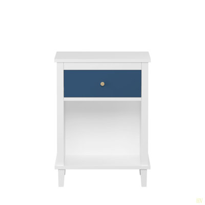 Wooden Nightstand with One Drawer One Shelf