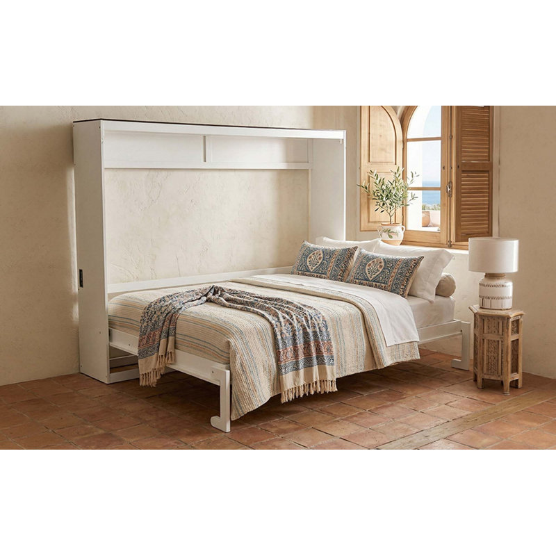 Grand lit escamotable mural et USB, White
