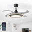 Ventilateur de plafond à profil bas de 42 po avec lumières DEL, pales transparentes invisibles, télécommande et commande APP, ventilateur de plafond moderne à intensité variable 3 couleurs pour salle à manger-1124104735