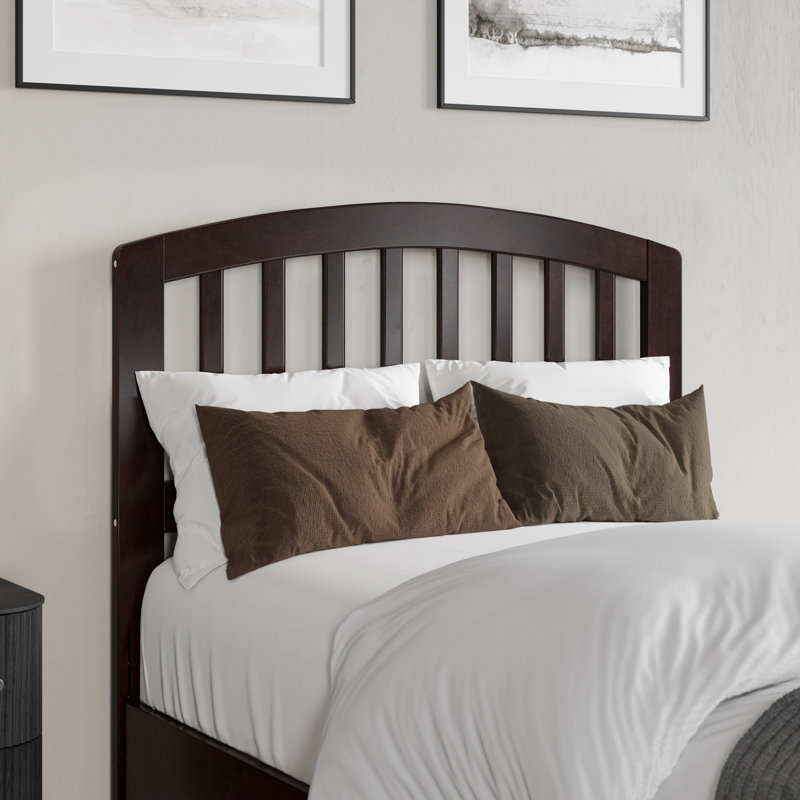 Lit plateforme en bois massif Audriel, Simple TG, Espresso