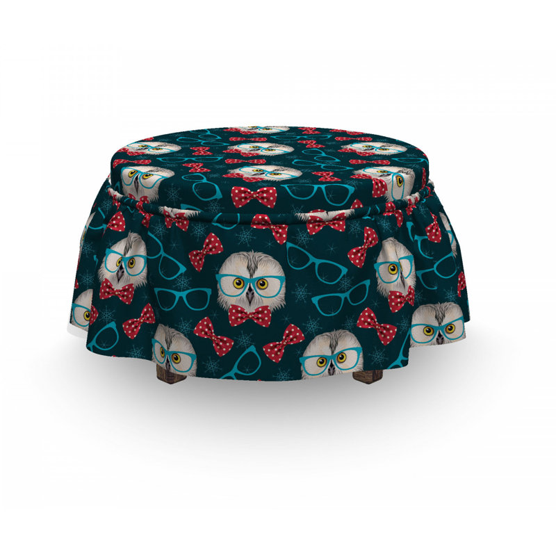 Housse pour repose-pieds à verres à porter hibou sketch