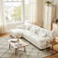 Canapé modulaire luxueux surdimensionné en forme de L avec sièges profonds et repose-pieds convertible, blanc chenille-514381410