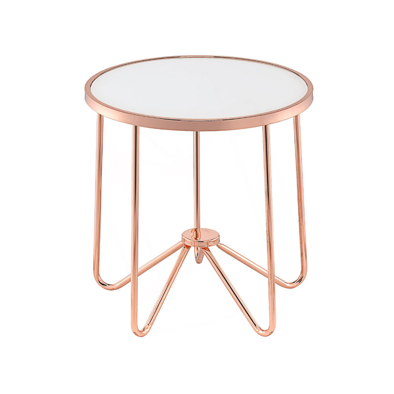 Table ronde en verre givré