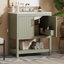 Meuble-lavabo vert de 30 pouces avec lavabo en céramique et rangement polyvalent - idéal pour les petites salles de bain-121294514