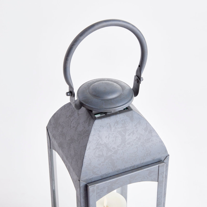 Furlane Lantern,  15.75" H x 6.5" W x 6.5" D, Gray