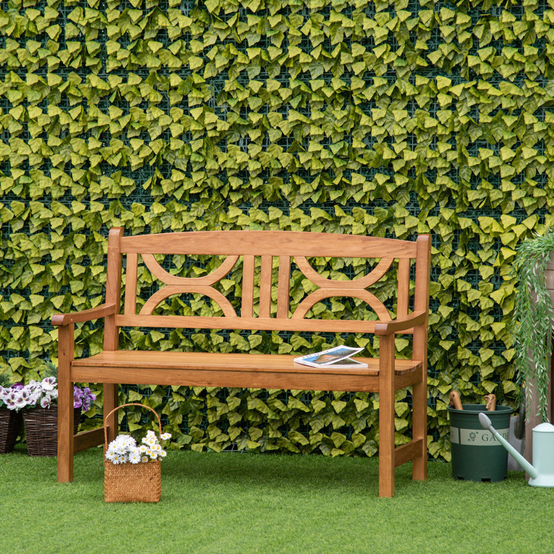Breonna 2-Seater Chair Wooden Garden Bench for Porch Natural