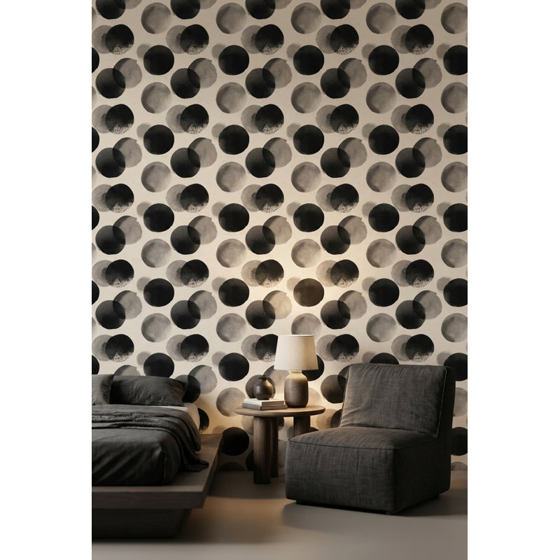 Papier peint abstrait noir adhésif pelez et collez gris