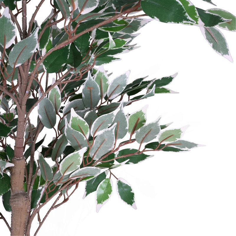 Ficus artificiel avec pot en plastique noir