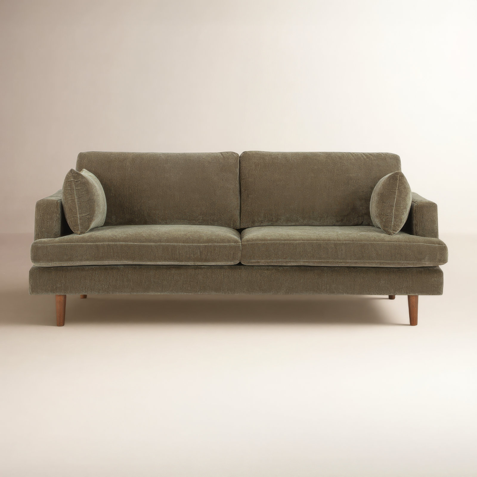 Laguna 83" Velvet Sofa, Olive Green Performance Chenille