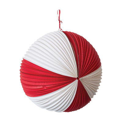 The Holiday Aisle Red and White Ball Ornament