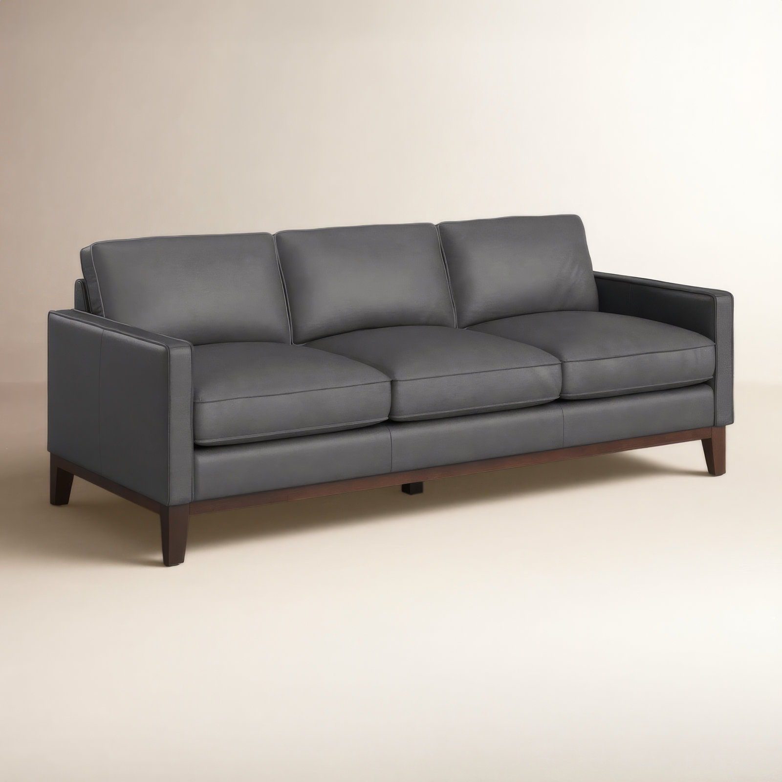 Cascades 85'' Upholstered Sofa, Gravel Genuine Leather