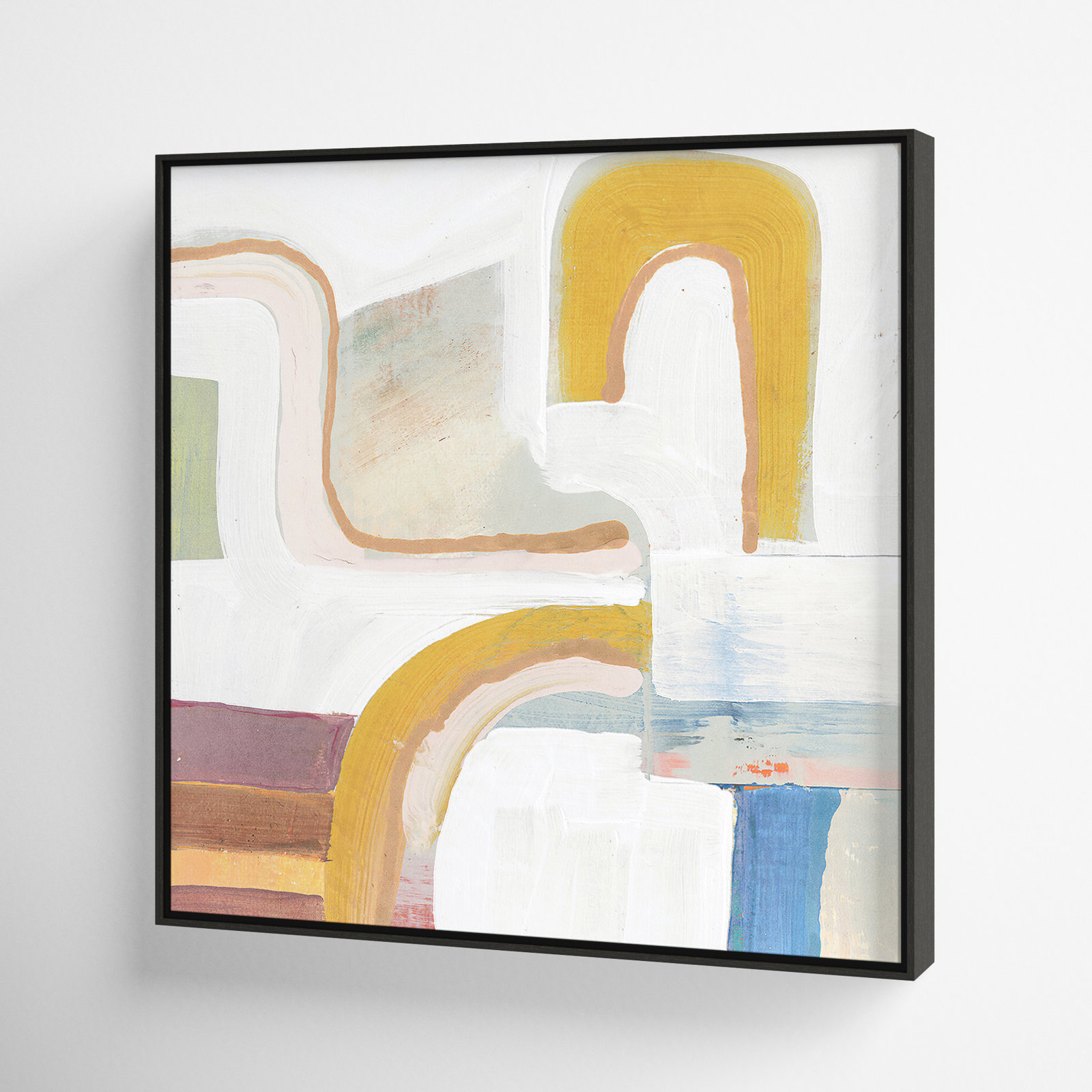 Copeland "Together Again I" Painting by Cartissi, 17.5" H x 17.5" W, Black