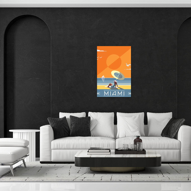 Miami par Fly, impression sans cadre, H 24 po x l 16 po x P 0,25 po