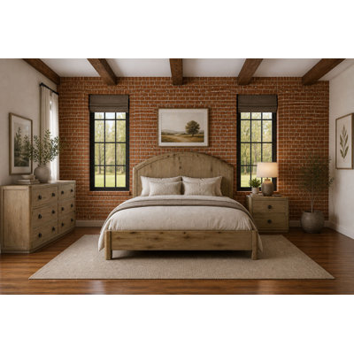 Zina 3 Piece Veneer Panel Bedroom Set In English Knotty Oak With Dresser And Nightstand