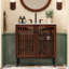 Meuble-lavabo vintage avec lavabo en céramique