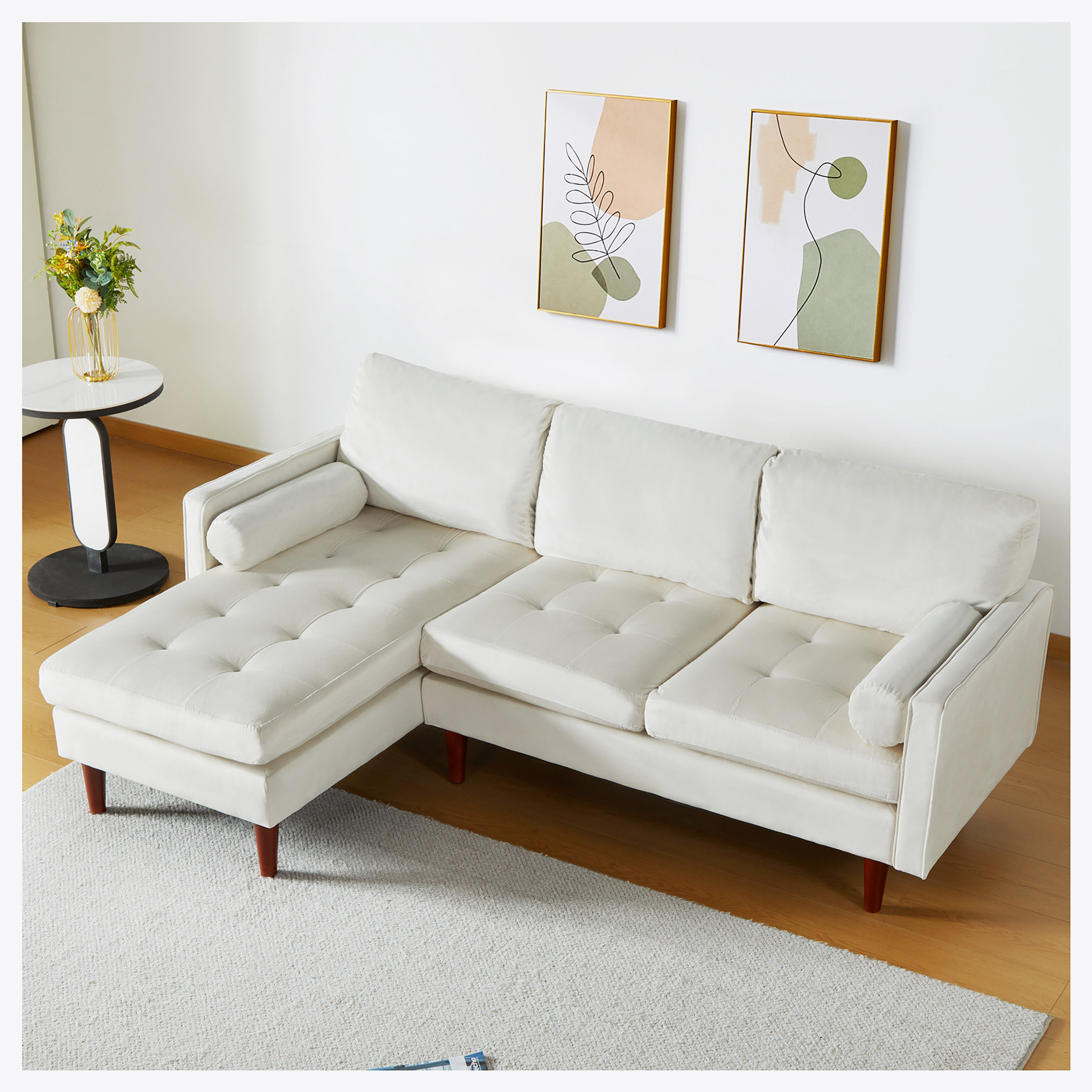 Latitude Run® Small Sectional Sofa Couch, LShaped Sectional Couch with