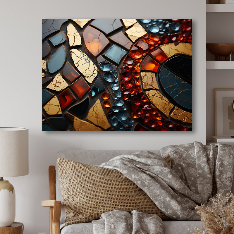 Cubic Mosaic Marble Tiles VI - Décoration murale en marbre MT137125, H 30 po x l 40 po x P 1,5 po