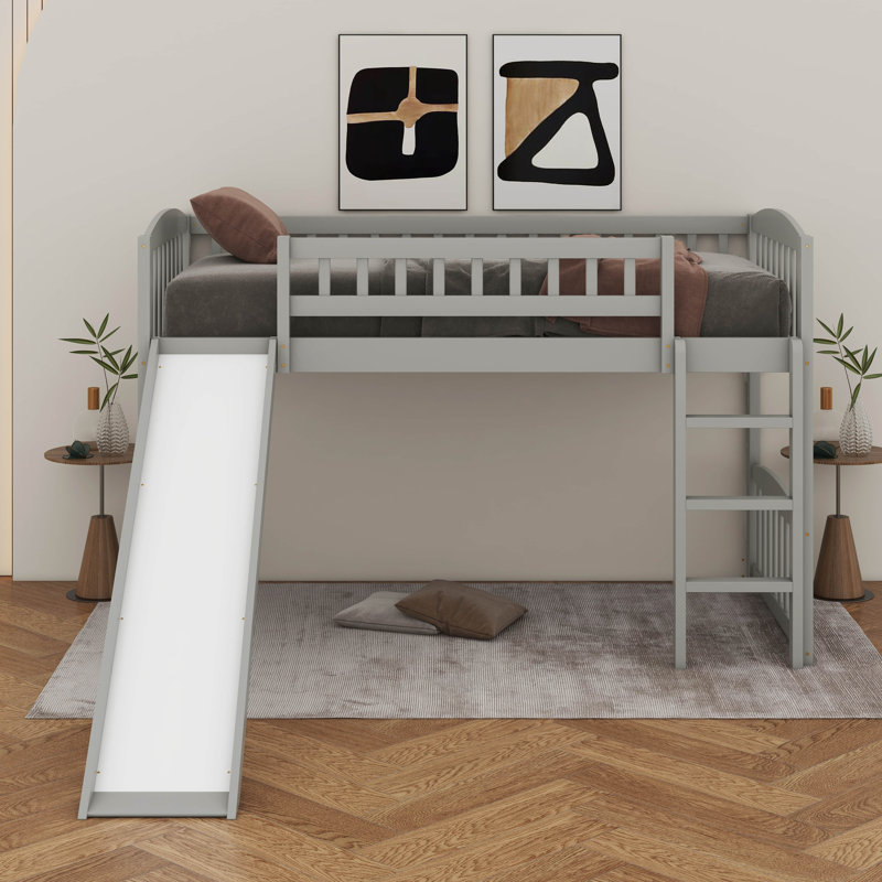 Twin Size Loft Bed With Slide And Ladder