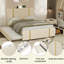 Ensemble de chambre à coucher 2 pièces, lit plateforme tapissier grand avec lit gigogne, 2 tiroirs, veilleuse et charge USB, repose-pieds de rangement avec pieds en métal-736732467