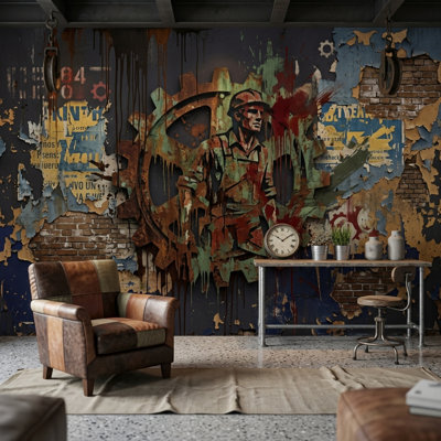 Murale affiche de papier peint brique