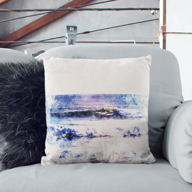 Square Throw Cushion, 55cm H x 55cm W x 20cm D, Stone