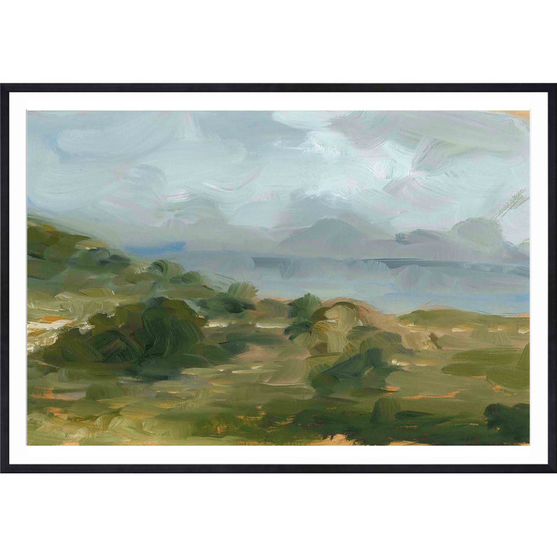«Impasto Landscape IV» par Ethan Harper - peinture encadrée, Noir, H 12 po x l 12 po