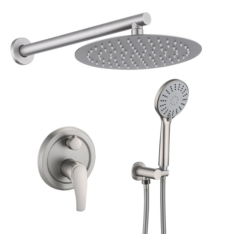 Système de douche murale haute pression avec effet de pluie et douchette à main