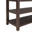 Console rétro avec deux tablettes ouvertes, structure en bois de pin massif et pieds pour le salon (espresso)-130150834-130150830-130150827