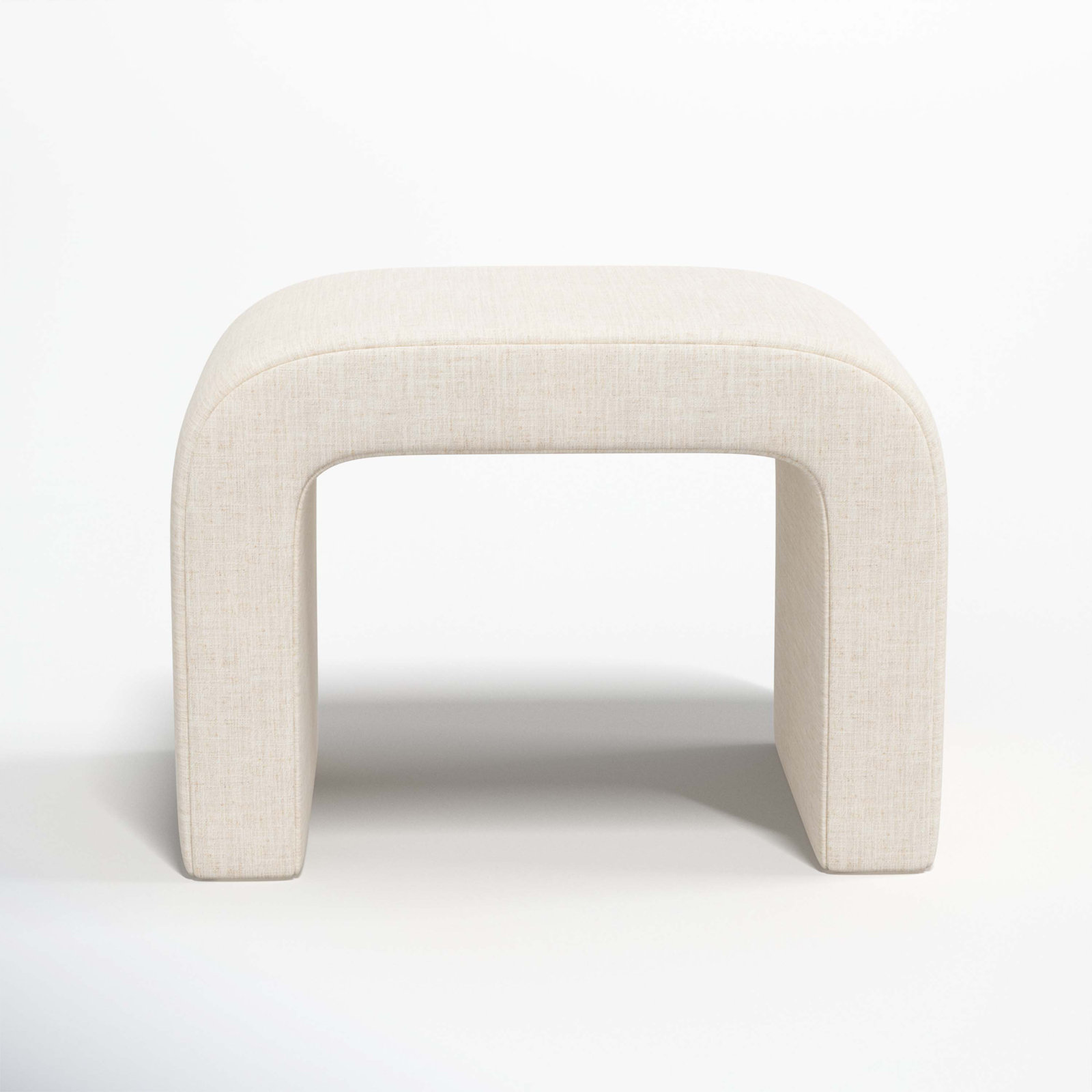 Barley 28" Wide Standard Ottoman, Classic Talc Linen