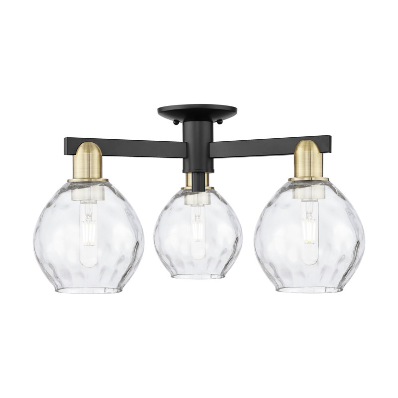 Plafonnier semi-encastré 3 lumières Arcadia - Dexter, Laiton antique noir