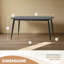 Table de salle à manger rectangulaire en bois massif de style traditionnel norvégien Norvia, plateau de 60 po de longueur, 4 à 6 places, finition noir ébène-603401664
