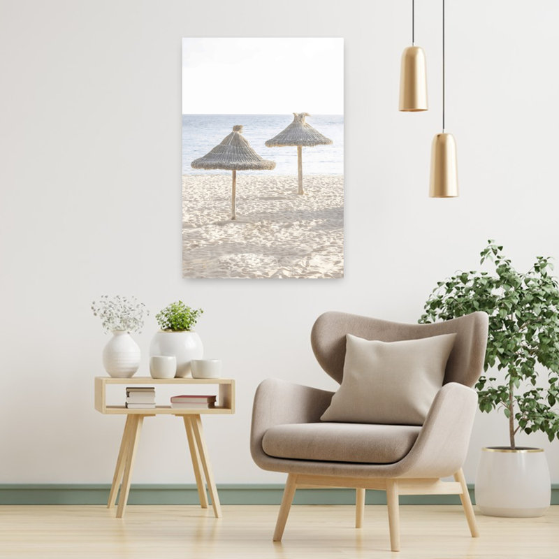 Parasol de plage, art mural contemporain, 36" H x 24" W