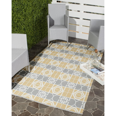 Truman Geometric Hand Woven Indoor / Outdoor Area Rug