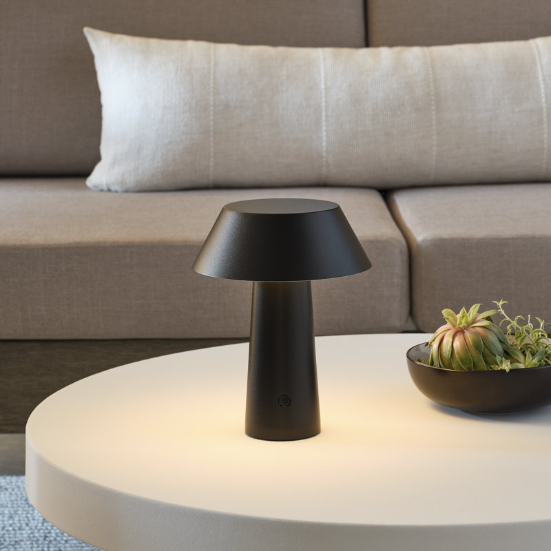 Sesa Short Accent Rechargeable Table Lamp, Black