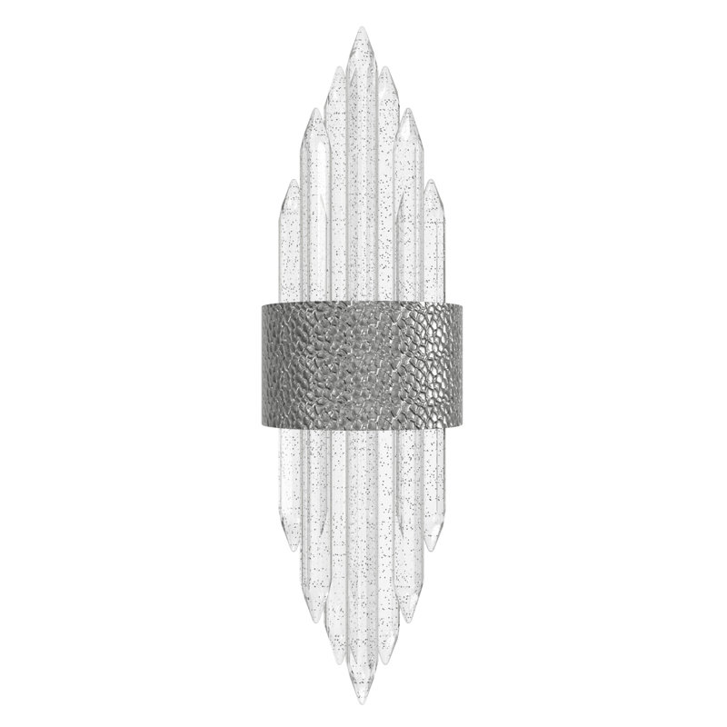 Plafonnier encastré 1 lumière Aspen, Nickel poli martelé