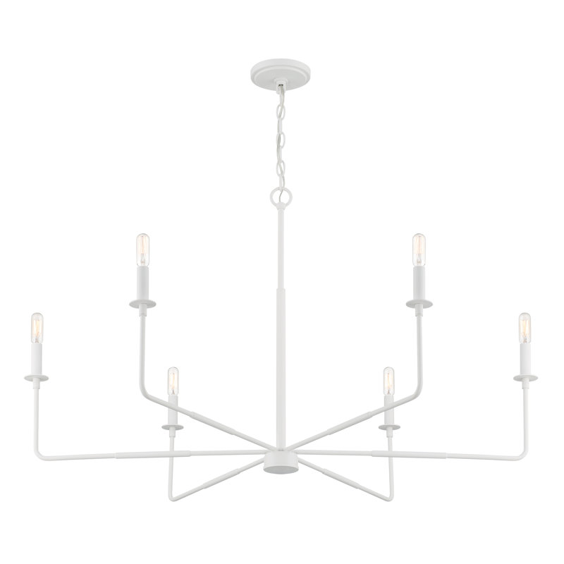 Alysa 6-Light Chandelier, Blanc bisque