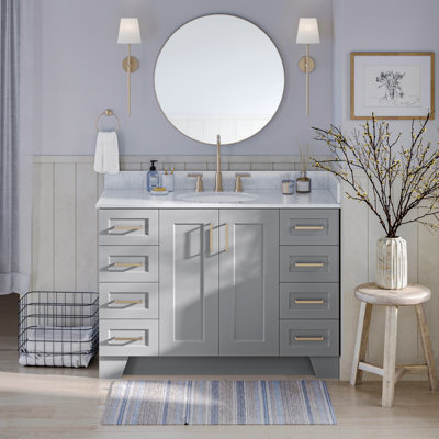 Sawyer 48'' Solid Wood Single Bathroom Vanity Base Only, Base Cabinet without Top