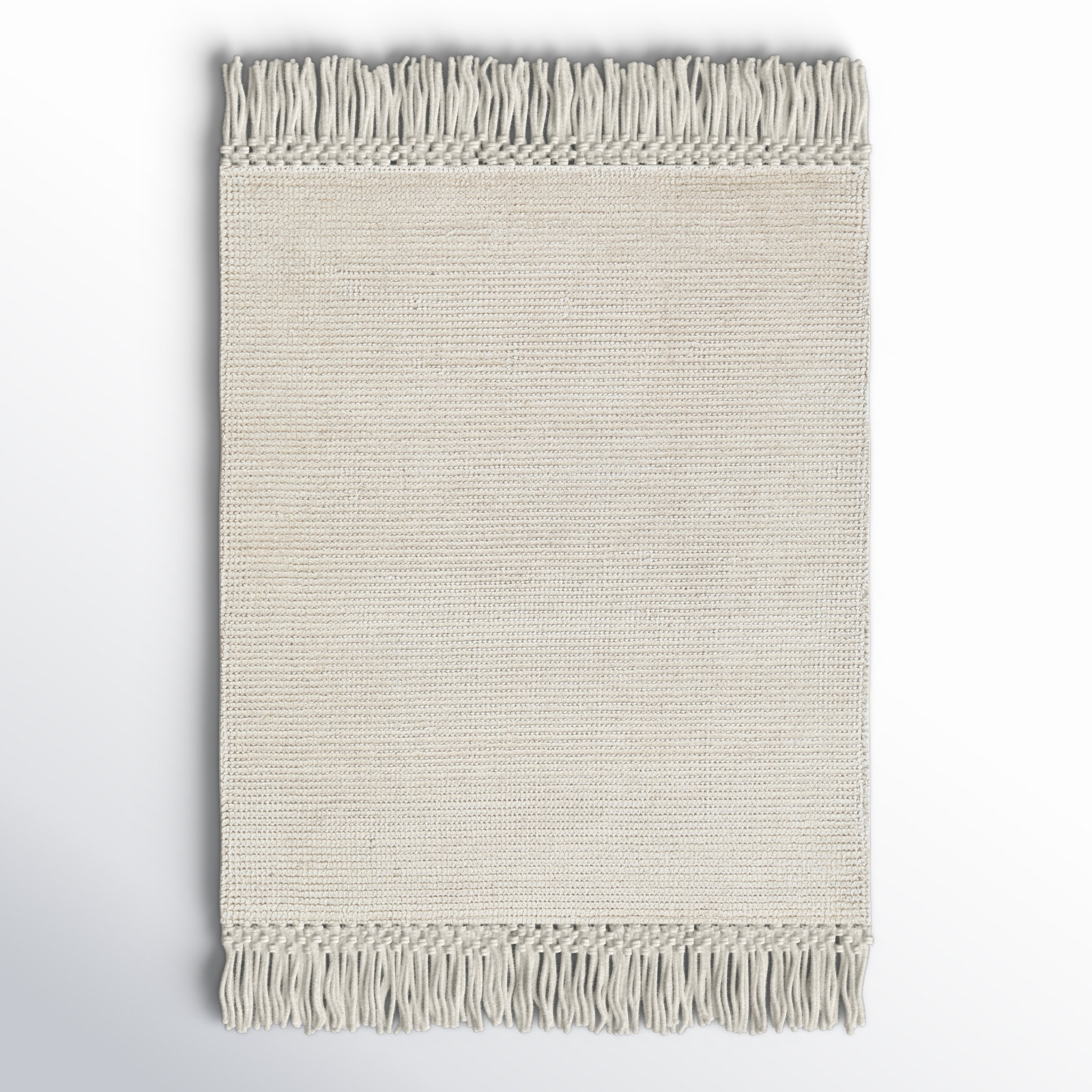 Liska White Hand-Loomed Rug, Rectangle 2' x 3'