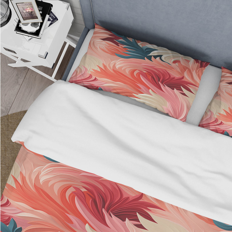 Ensemble de housse de couette Coral Canvas, Housse de couette simple + 1 taie décorative stan