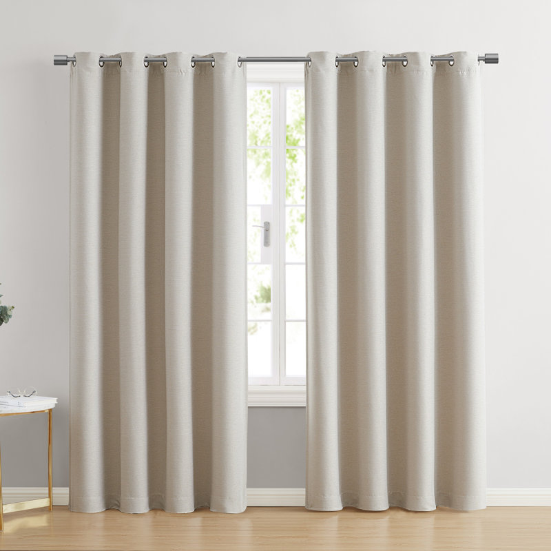 Rideau à œillets Bethany, L 52 po x L 90 po, Beige
